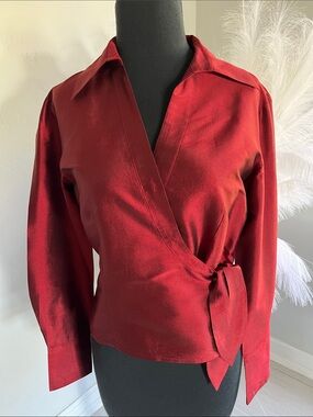 Sunny Leigh Crimson Wrap Blouse